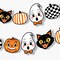 Big Dot of Happiness Vintage Halloween Garland Banner, Retro Halloween or Birthday Party, 30 Feet of Cord, 15 Paper Black Cat, Pumpkin, & Ghost Shapes